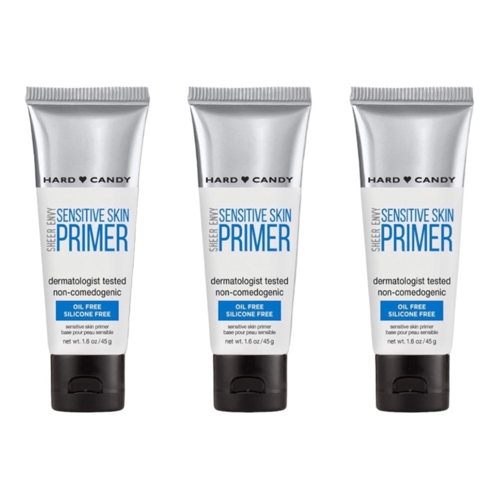 HARD CANDY SHEER ENVY SENSITIVE SKIN PRIMER 45G X3 - BRAND NEW